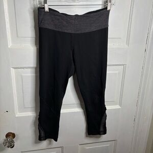 Lululemon Run Inspire Run Charcoal Waist Ruffled Black Leggings